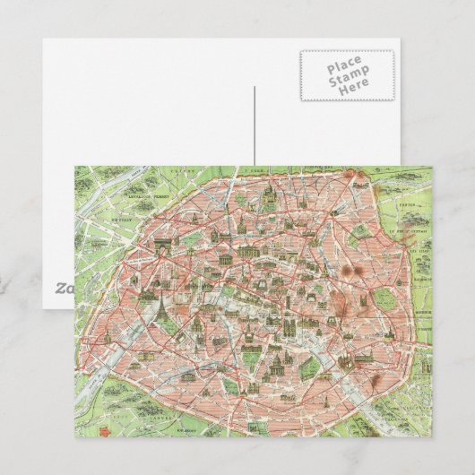 kaart van Parijs (1920) (Voorkant / Achterkant)