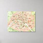 kaart van Parijs (1920) Canvas Afdruk (Voorkant)