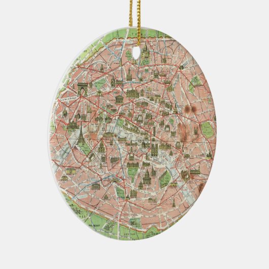 kaart van Parijs (1920) Keramisch Ornament (Rechts)