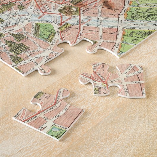  kaart van Parijs (1920) Legpuzzel (Zijkant)