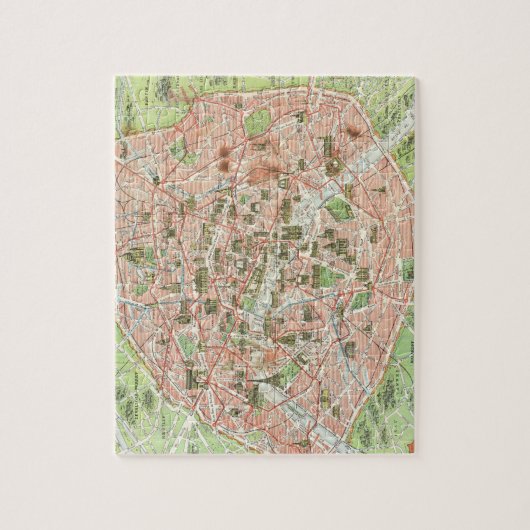 kaart van Parijs (1920) Legpuzzel (Verticaal)