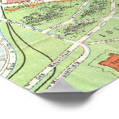  kaart van Parijs (1920) Poster (Hoek)