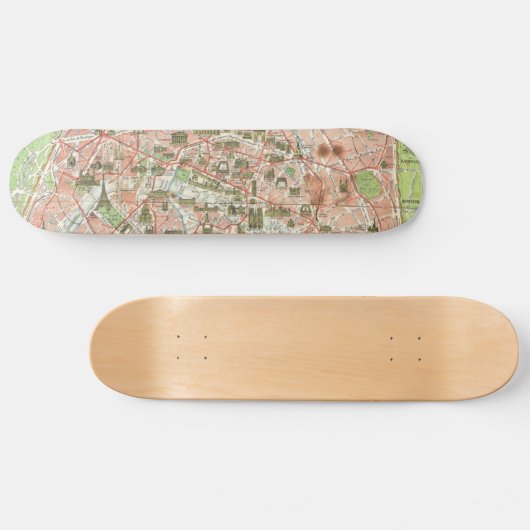  kaart van Parijs (1920) Skateboard (Horizontaal)