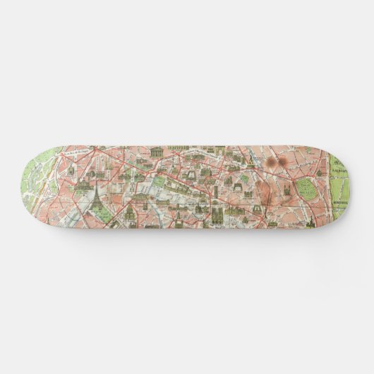  kaart van Parijs (1920) Skateboard (Horizontaal)