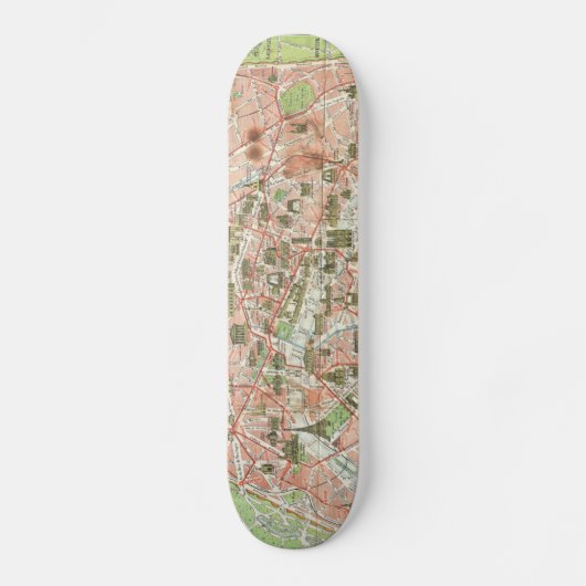  kaart van Parijs (1920) Skateboard (Voorkant)