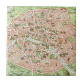  kaart van Parijs (1920) Tegeltje (Voorkant)