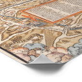  kaart van Parijs (1980) Poster (Hoek)