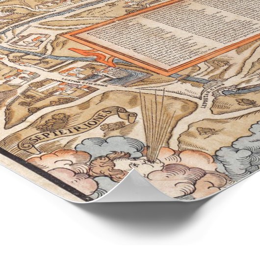 kaart van Parijs (1980) Poster (Hoek)