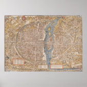 kaart van Parijs (1980) Poster (Voorkant)