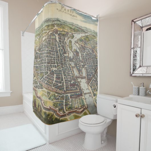  kaart van Parijs Douchegordijn (In situ)