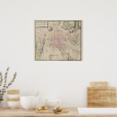 Kaart van Parijs en de omgeving daarvan Poster (Keuken)