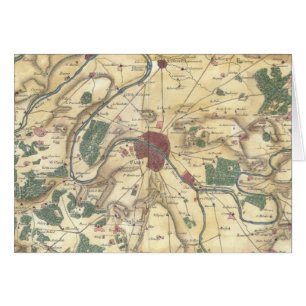  kaart van Parijs en omringende gebieden (1780)