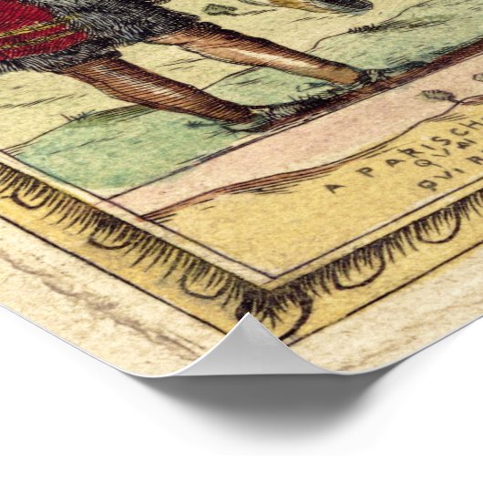  kaart van Parijs Frankrijk (1576) Poster (Hoek)