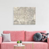kaart van Parijs Frankrijk (1652) Canvas Afdruk (Insitu (Woonkamer))
