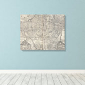 kaart van Parijs Frankrijk (1652) Canvas Afdruk (Insitu (Houten vloer))