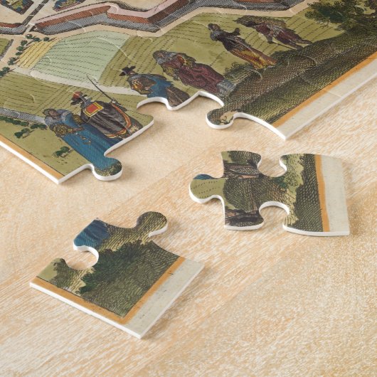  kaart van Parijs Frankrijk (1655) Legpuzzel (Zijkant)