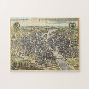  kaart van Parijs Frankrijk (1655) Legpuzzel