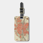  kaart van Parijs Frankrijk (1721-1774) Bagagelabel (Voorkant verticaal)