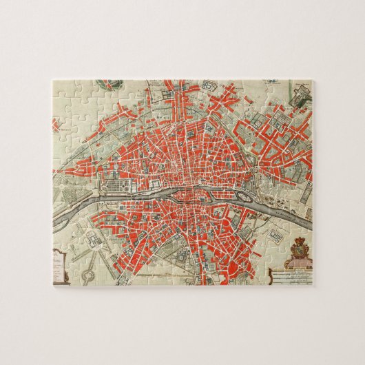  kaart van Parijs Frankrijk (1721-1774) Legpuzzel (Horizontaal)