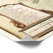 kaart van Parijs Frankrijk (1721-1774) Poster (Hoek)