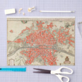  kaart van Parijs Frankrijk (1721-1774) Tissuepapier (Craft)