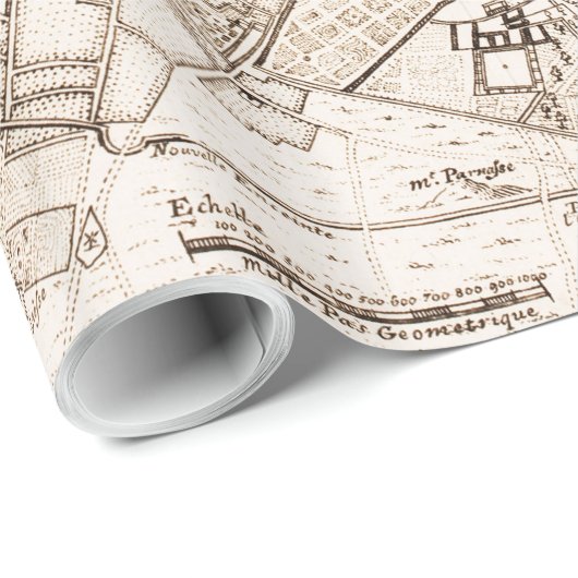  kaart van Parijs Frankrijk (1742) Cadeaupapier (Rol Hoek)