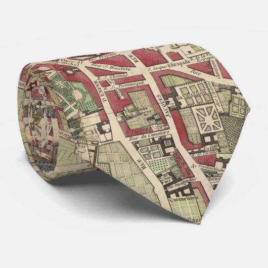  kaart van Parijs Frankrijk (1784) Stropdas (Opgerold)