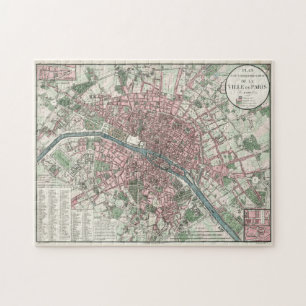  kaart van Parijs Frankrijk (1821) Legpuzzel