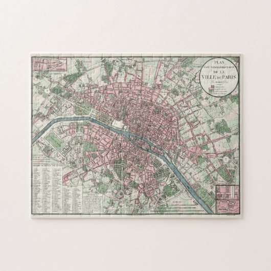 kaart van Parijs Frankrijk (1821) Legpuzzel (Horizontaal)
