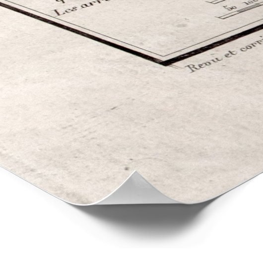  kaart van Parijs Frankrijk (1837) Poster (Hoek)