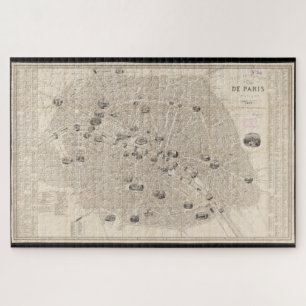 kaart van Parijs Frankrijk (1841) Legpuzzel