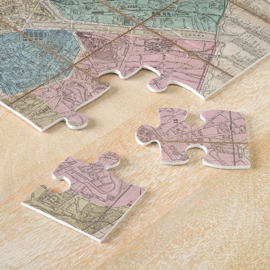  kaart van Parijs Frankrijk (1867) Legpuzzel (Zijkant)