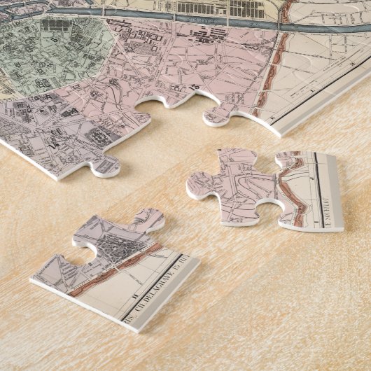  kaart van Parijs Frankrijk 1878 Legpuzzel (Zijkant)