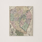 kaart van Parijs Frankrijk 1878 Legpuzzel (Verticaal)