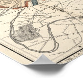 kaart van Parijs Frankrijk 1878 Poster (Hoek)