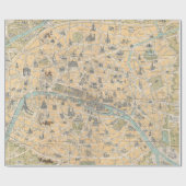  kaart van Parijs Frankrijk (1890) Cadeaupapier (Vlak)