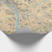  kaart van Parijs Frankrijk (1890) Cadeaupapier (Hoek)