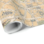  kaart van Parijs Frankrijk (1890) Cadeaupapier (Rol Hoek)