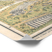 kaart van Parijs Frankrijk (1890) Poster (Hoek)