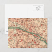  kaart van Parijs Frankrijk (1910) (Voorkant / Achterkant)