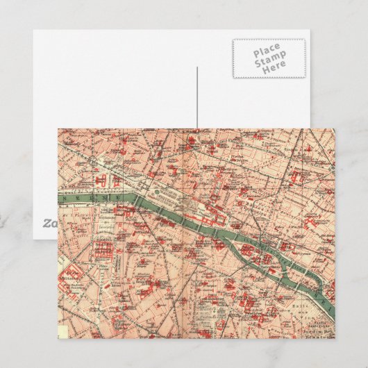  kaart van Parijs Frankrijk (1910) (Voorkant / Achterkant)