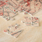 kaart van Parijs Frankrijk (1910) Legpuzzel (Zijkant)