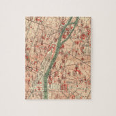 kaart van Parijs Frankrijk (1910) Legpuzzel (Verticaal)