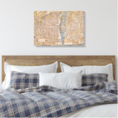 kaart van Parijs Frankrijk Canvas Afdruk (Insitu (Slaapkamer))