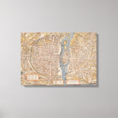  kaart van Parijs Frankrijk Canvas Afdruk (Voorkant)
