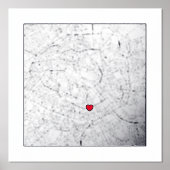 Kaart van Parijs, Frankrijk Modern Elegant Classy  Folie Afdrukken (Voorkant)