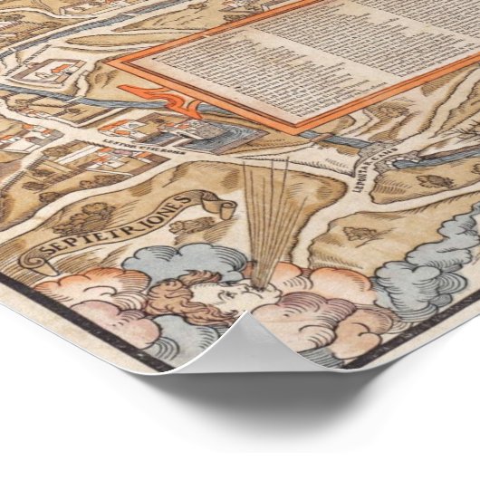  kaart van Parijs Frankrijk Poster (Hoek)