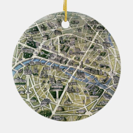 Kaart van Parijs in de periode van de Groenen Keramisch Ornament (Achterkant)