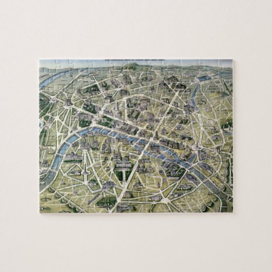 Kaart van Parijs in de periode van de Groenen Legpuzzel (Horizontaal)