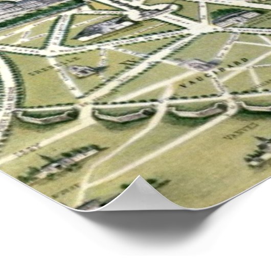 Kaart van Parijs in de periode van de Groenen Poster (Hoek)